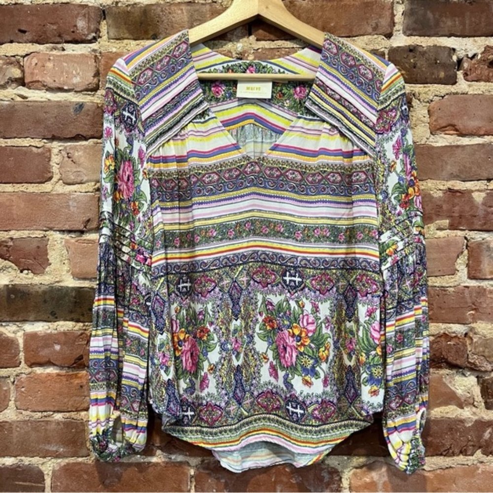 Maeve by Anthropologie Ceresco Peasant Top #OB841103 XSP